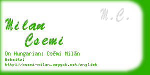 milan csemi business card